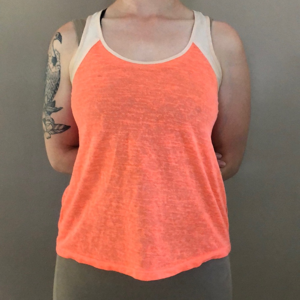 Leo Meets Virgo Large bright orange tank top